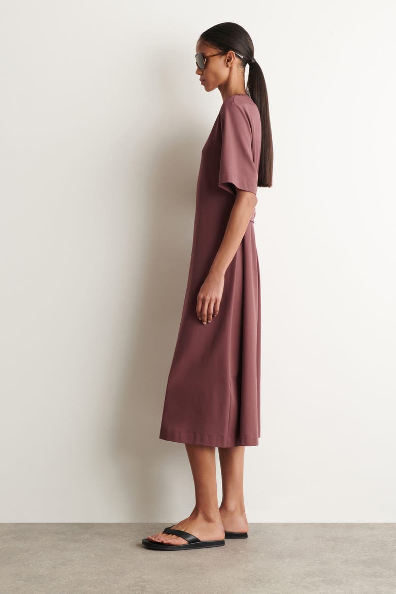 Belt-Detail Midi T-Shirt Dress