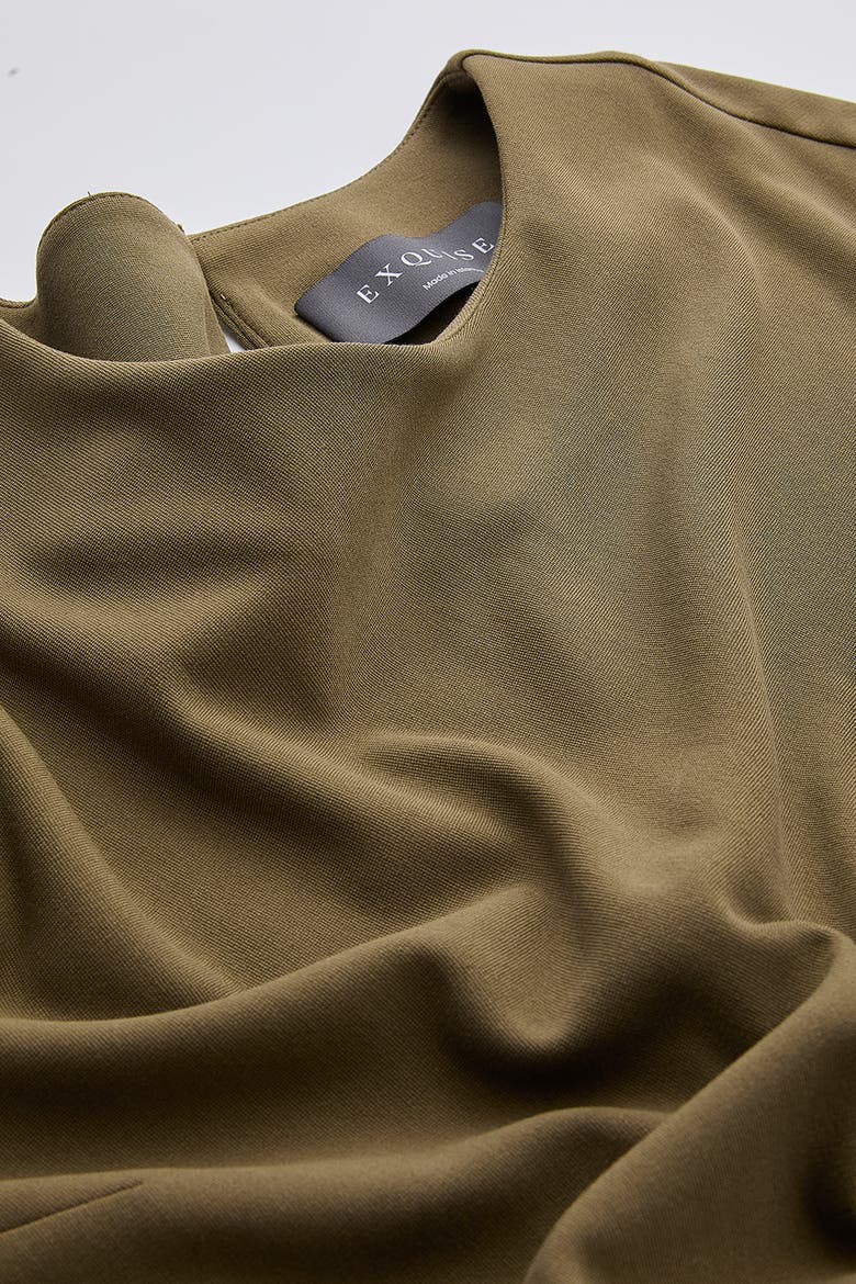 Gascon Crew Neck Long Sleeve Knit Midi Dress