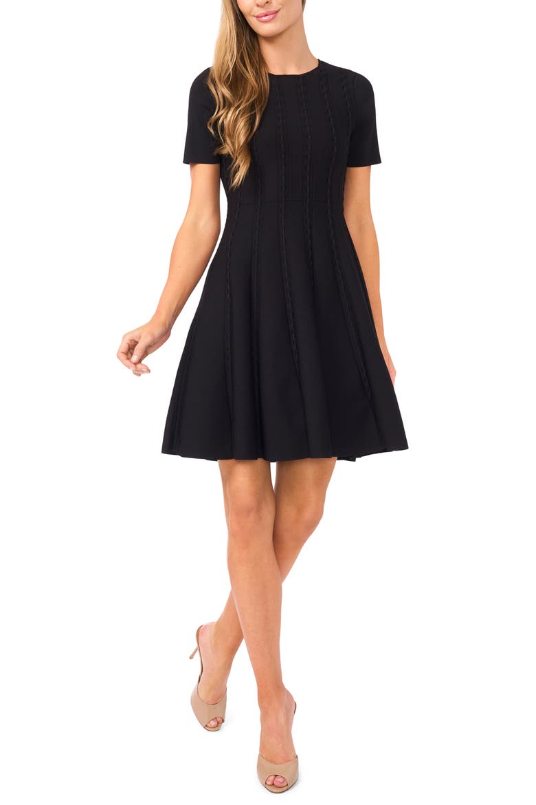 Ella Ribbon Stitch Fit & Flare Dress