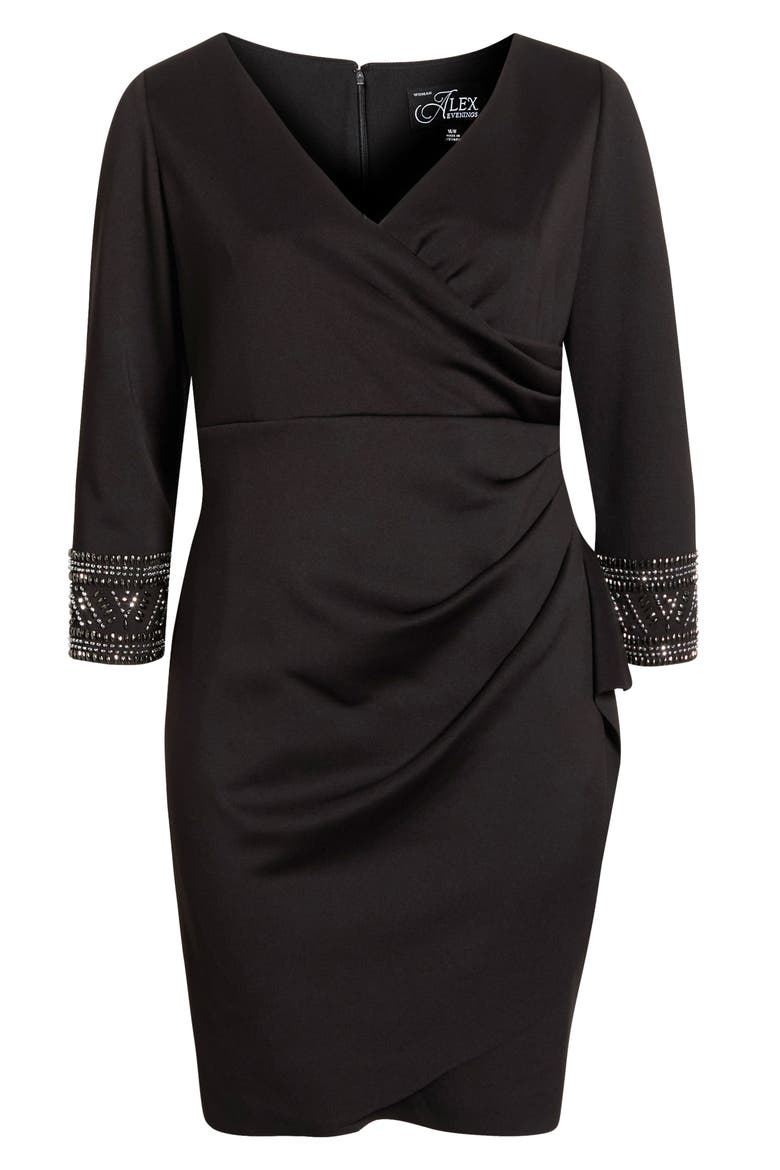 Embellished Scuba Crepe Cocktail Dress