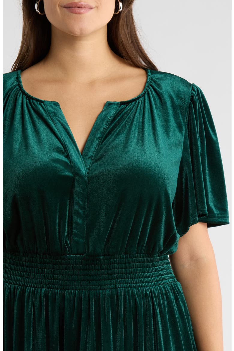 Juliete Velvet Palmer Tiered Maxi Dress