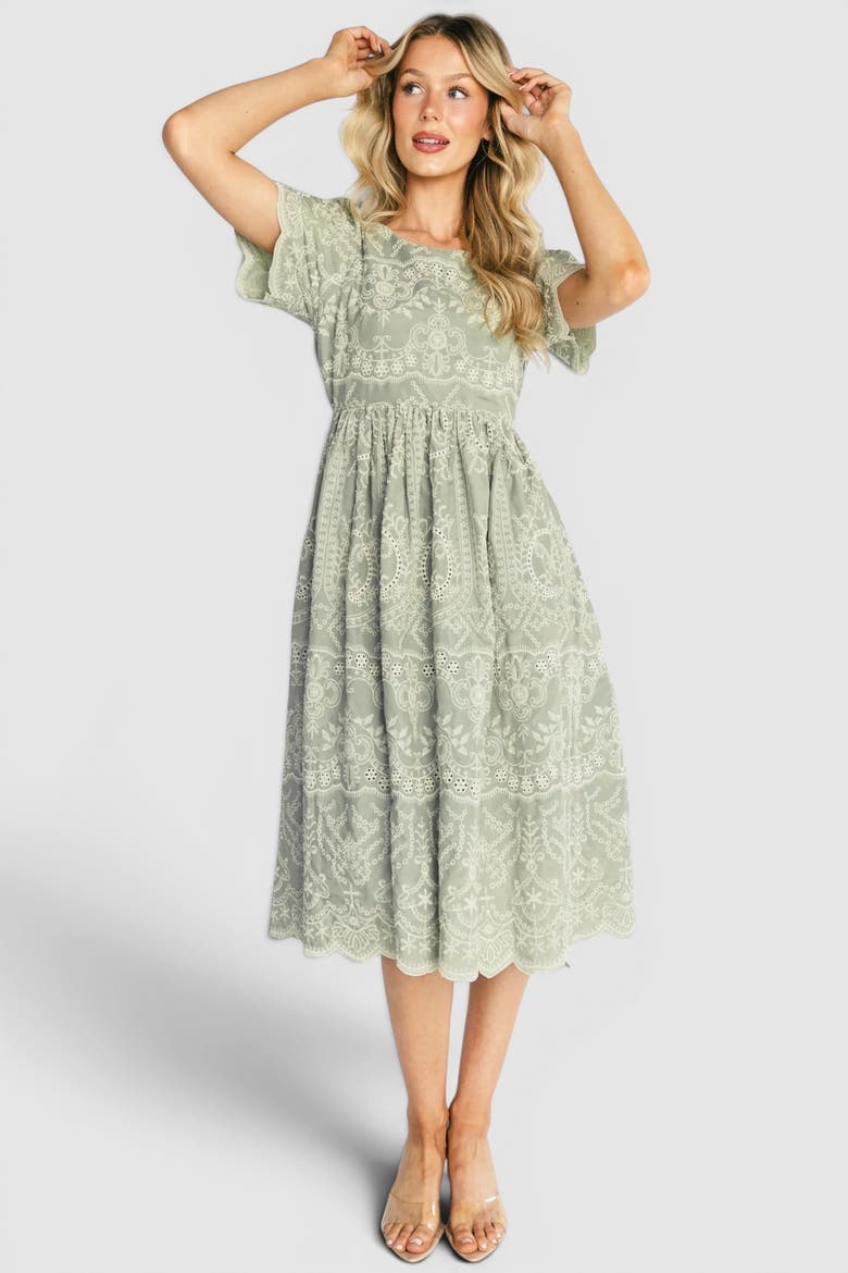 Margot Eyelet Midi Dress