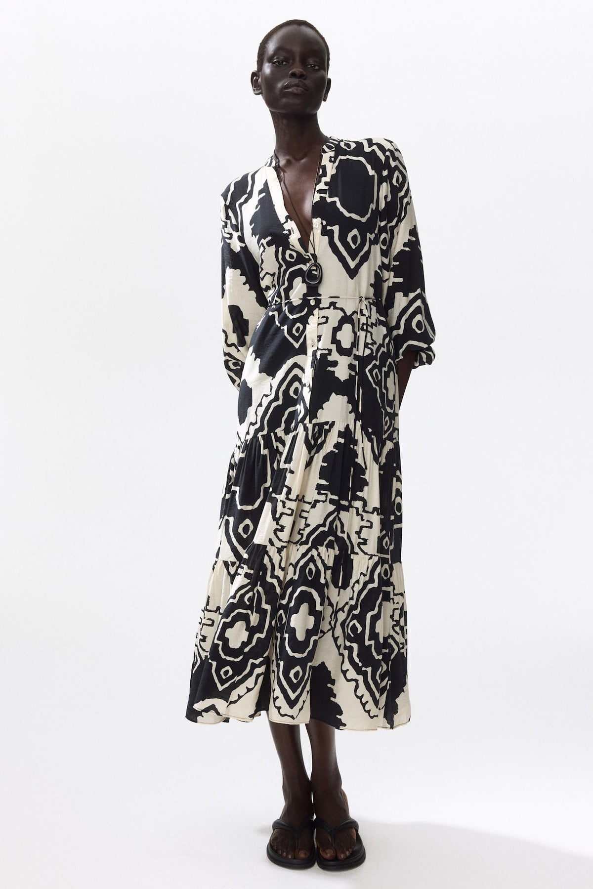 Printed Tiered Dress