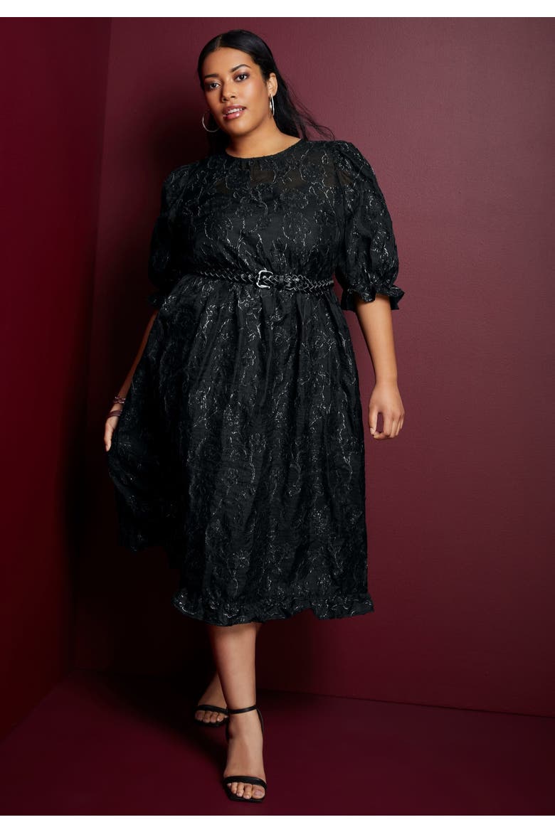 Metallic Jacquard Dress