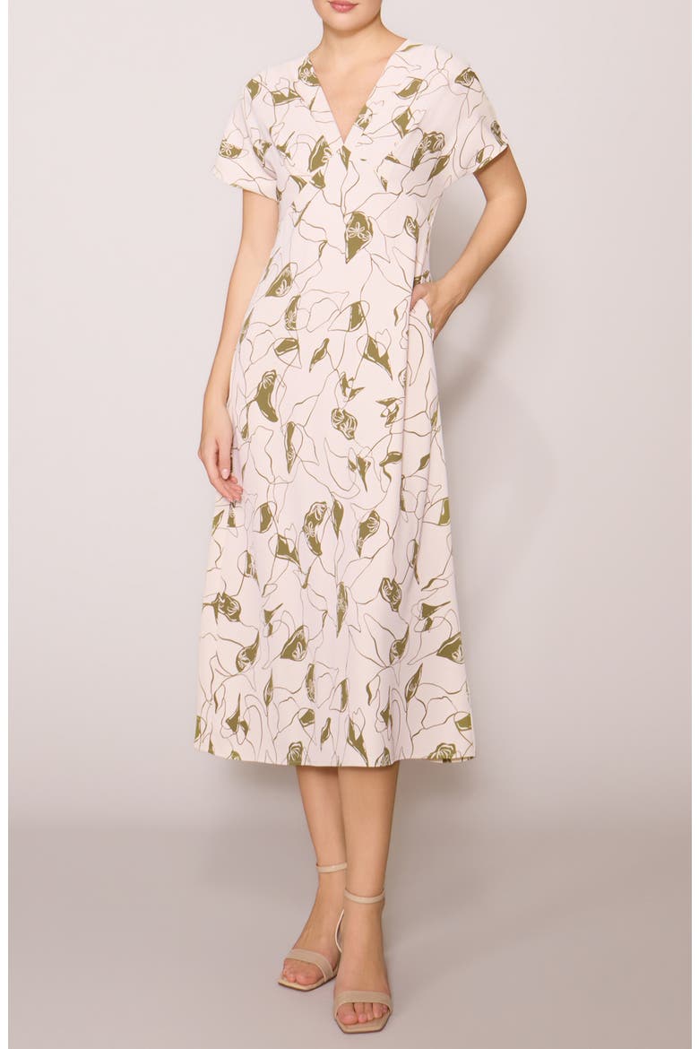 Floral V-Neck Midi Dress