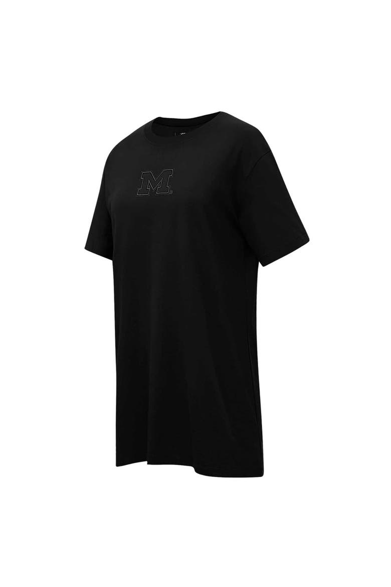 Women's Pro Standard Black Michigan Wolverines Tonal Neutral Mini T-Shirt Dress