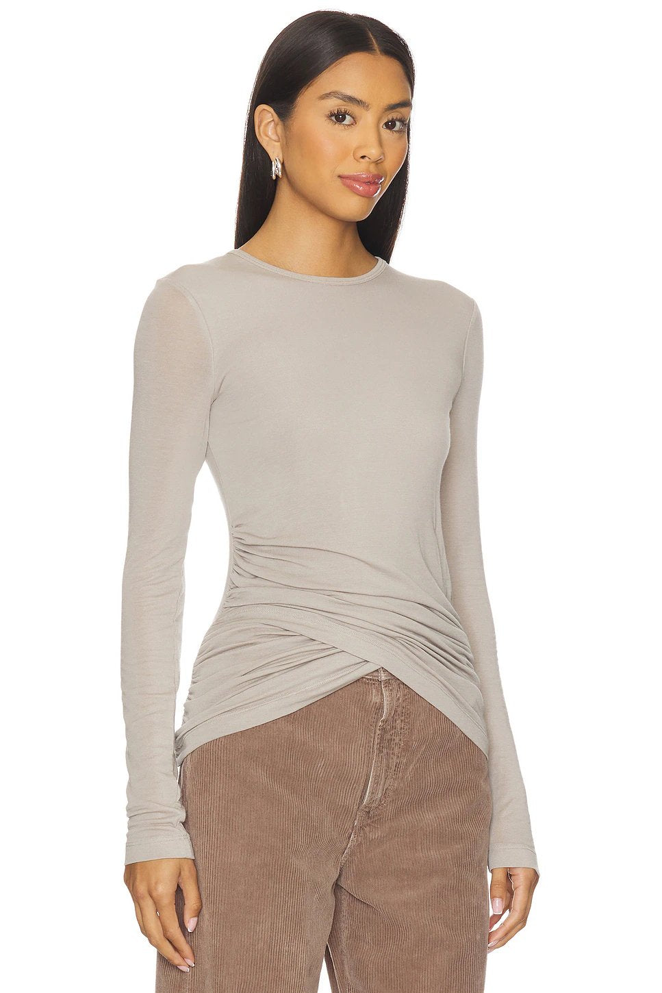 AGOLDE Eve Twist Tee in Dolphin - Image 2