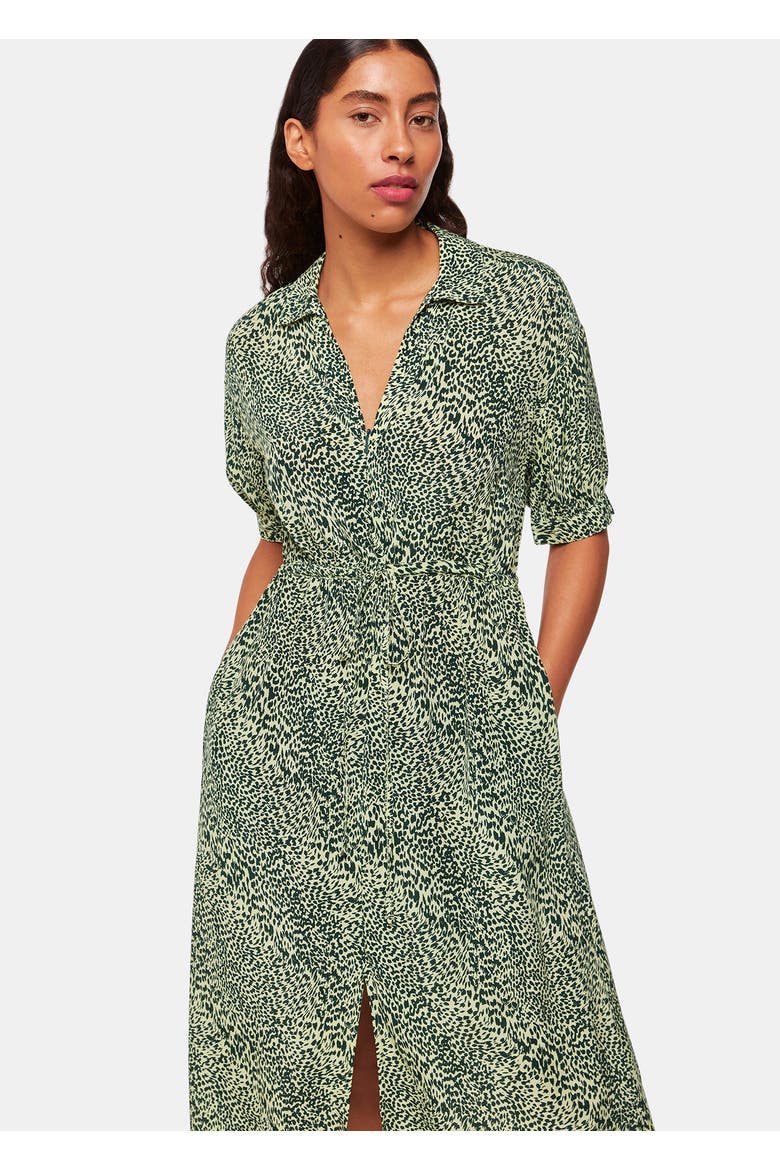Diagonal Leopard Print Midi Dress