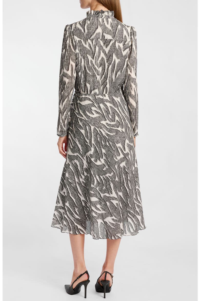 Irina Ruffle-Neck Buttoned Midi Dress
