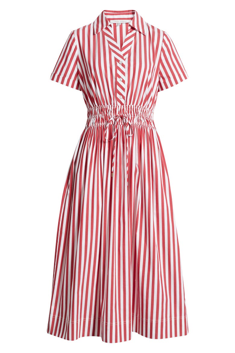 Stripe Cotton Blend Shirtdress