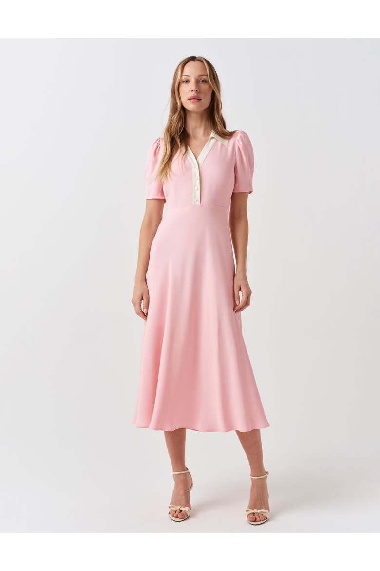 Elodie Contrast Collar Midi Dress