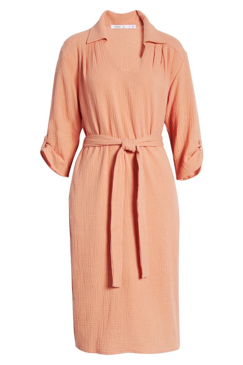 Textured Midi Shirtdress