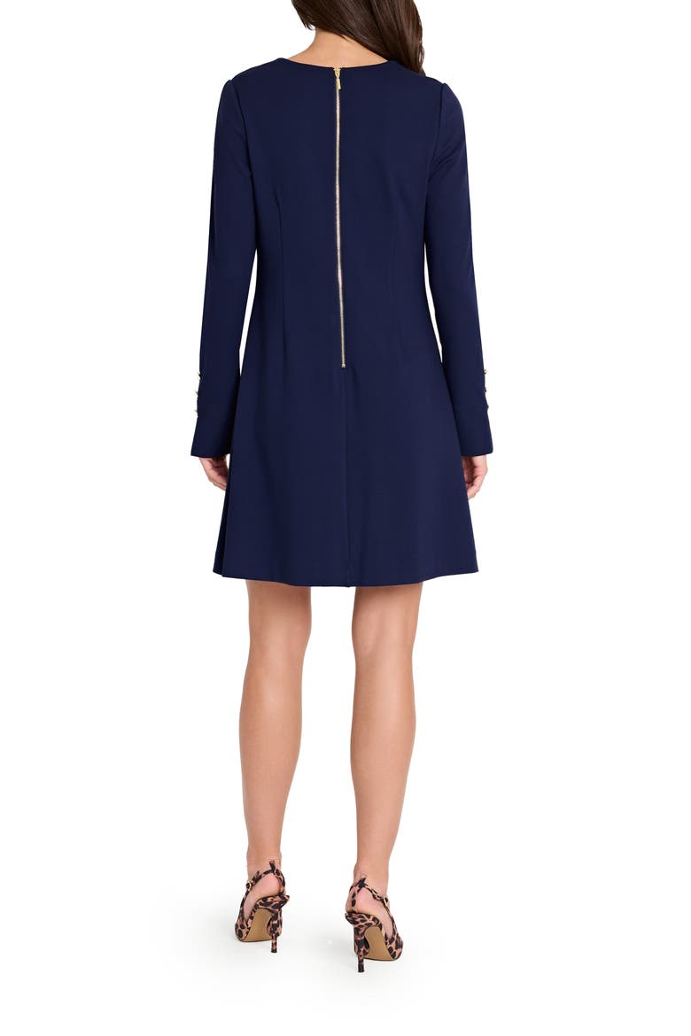 Bow Detail Long Sleeve Ponte Dress