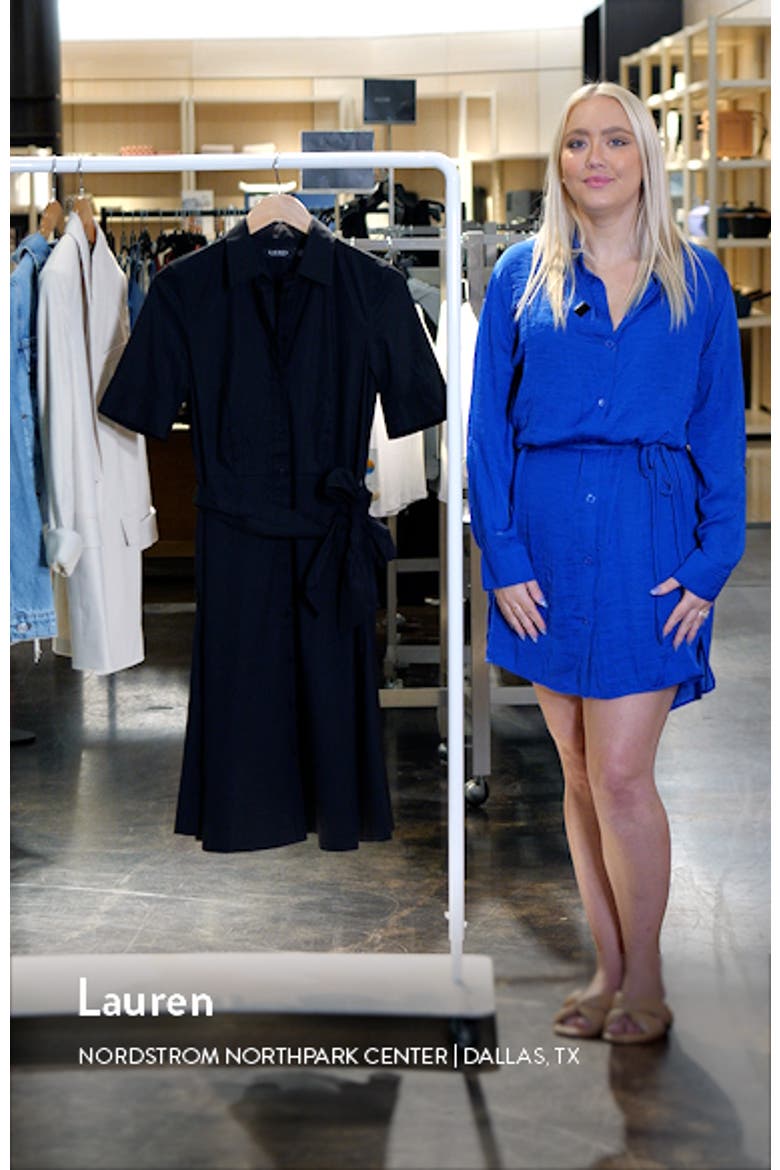 Belted Cotton Blend Shirtdress