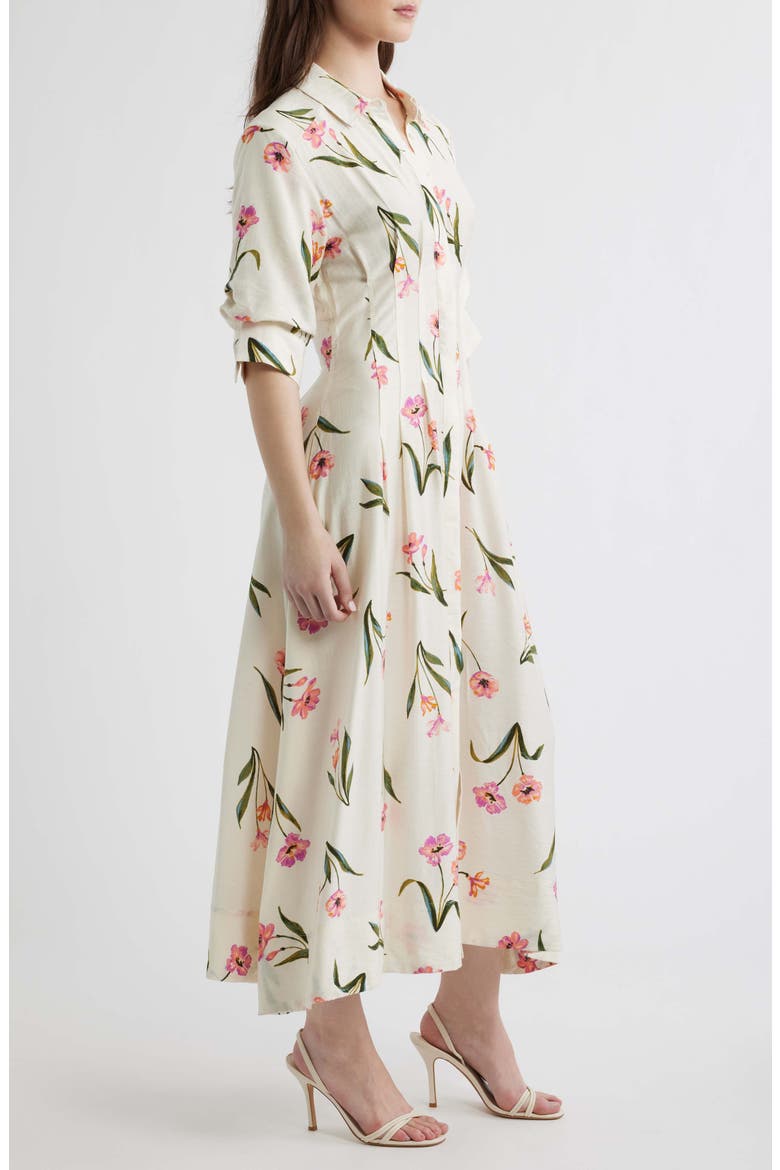 Print Puff Sleeve Maxi Dress