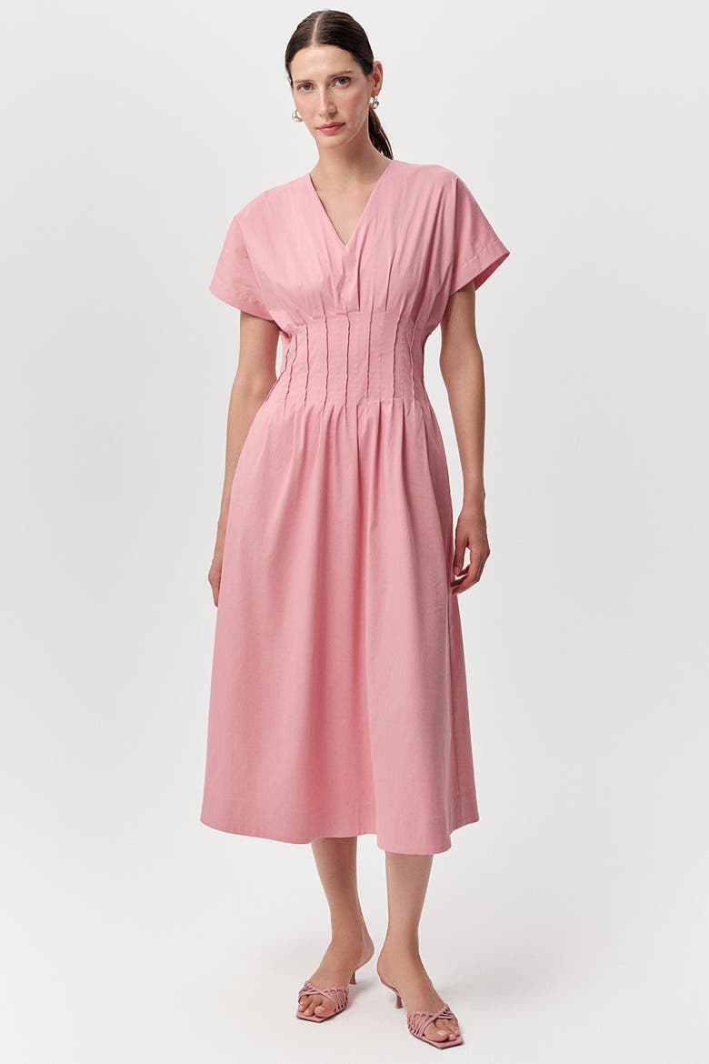 Amaud Short Sleeve V Neck Midi Dress