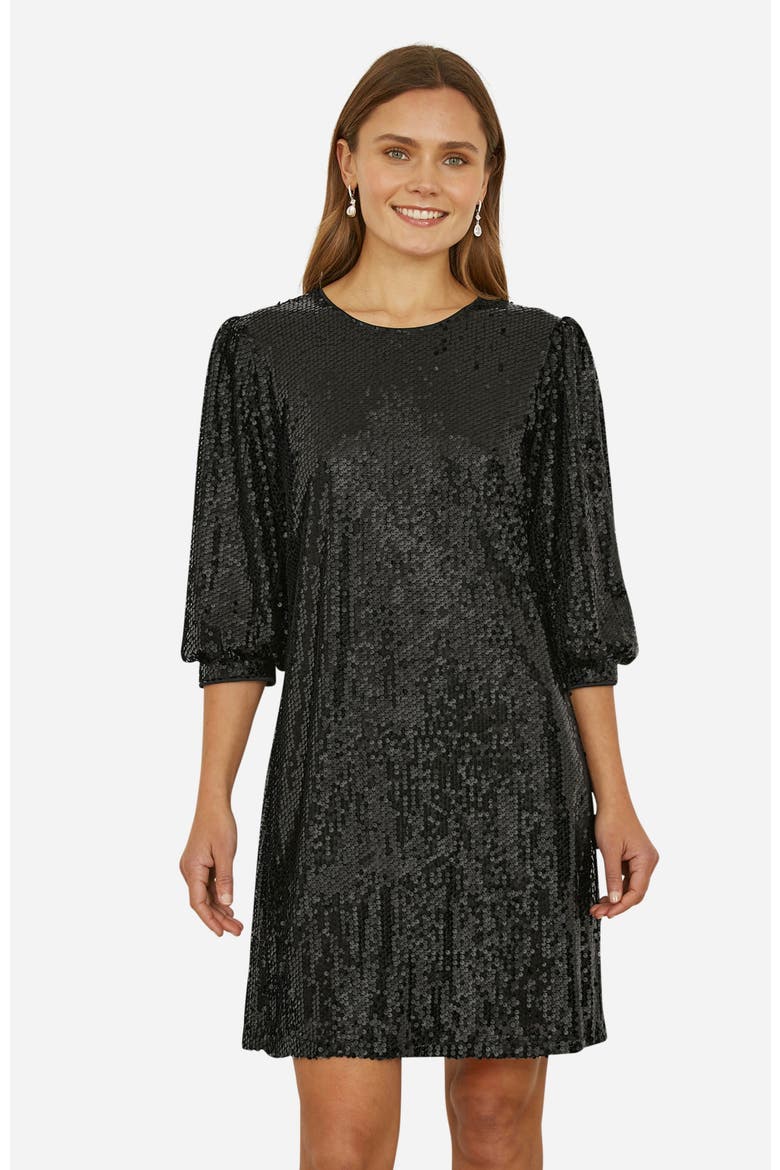 Balloon Sleeve Sequin Mini Dress