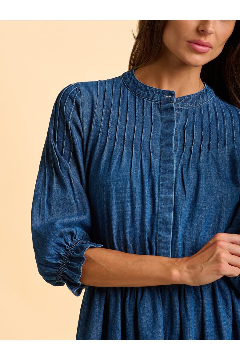 Icylyn 3/4 Sleeve Round Neck Midi Dress