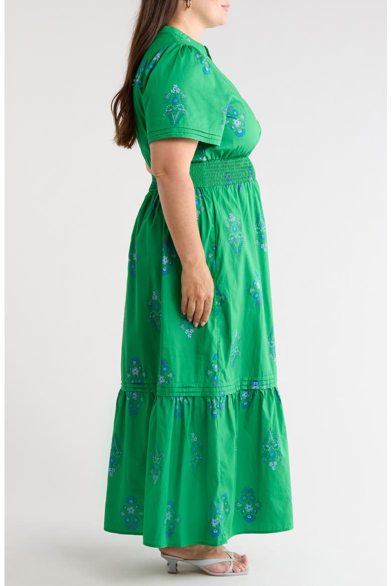 Halina Floral Smocked Waist Cotton Maxi Dress
