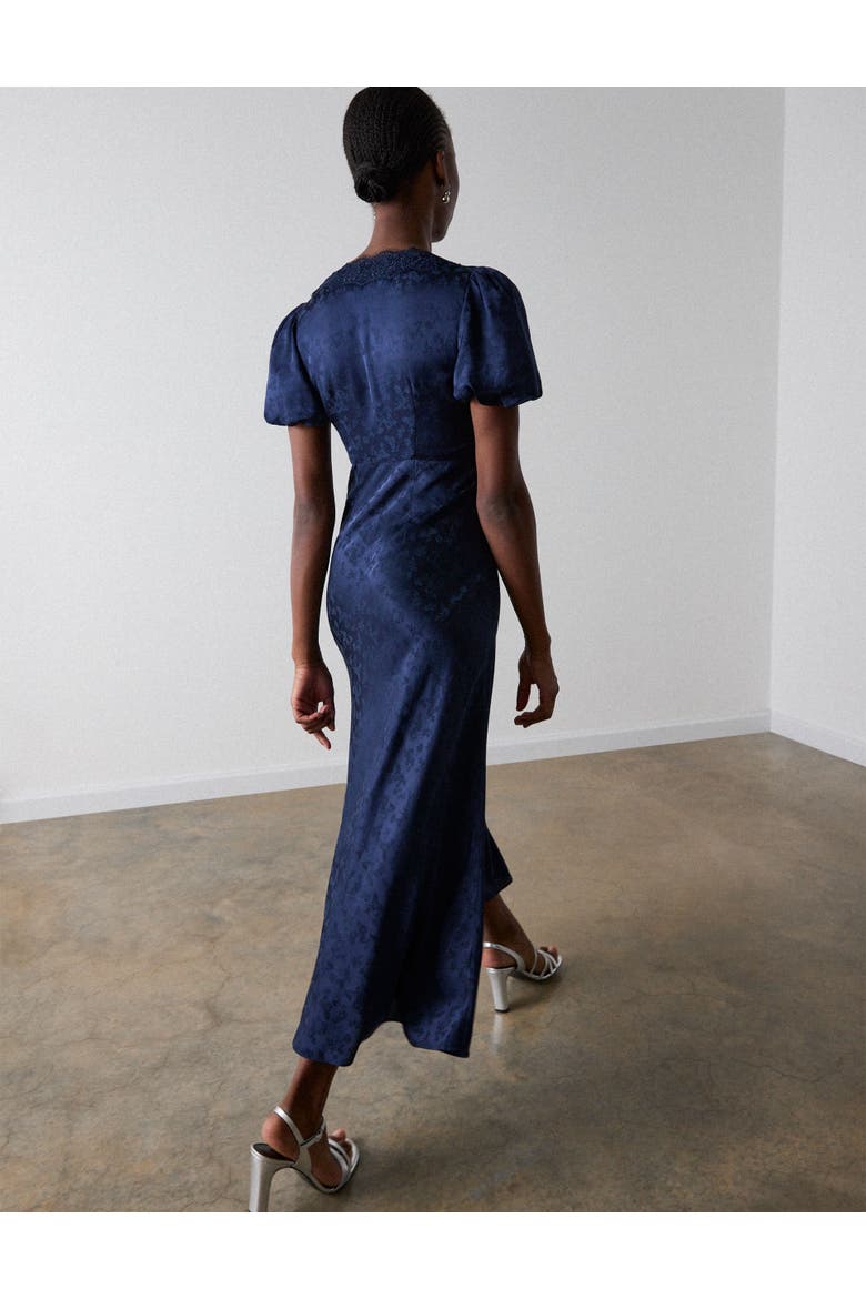 Jacquard V-Neck Midi Dress