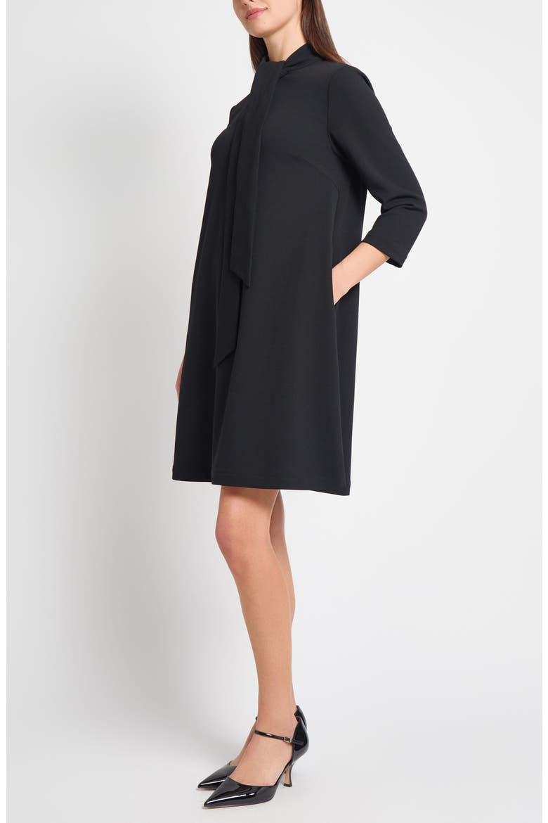 x Tanya Foster Stretch Deco Crepe Tie-Neck Tent Dress