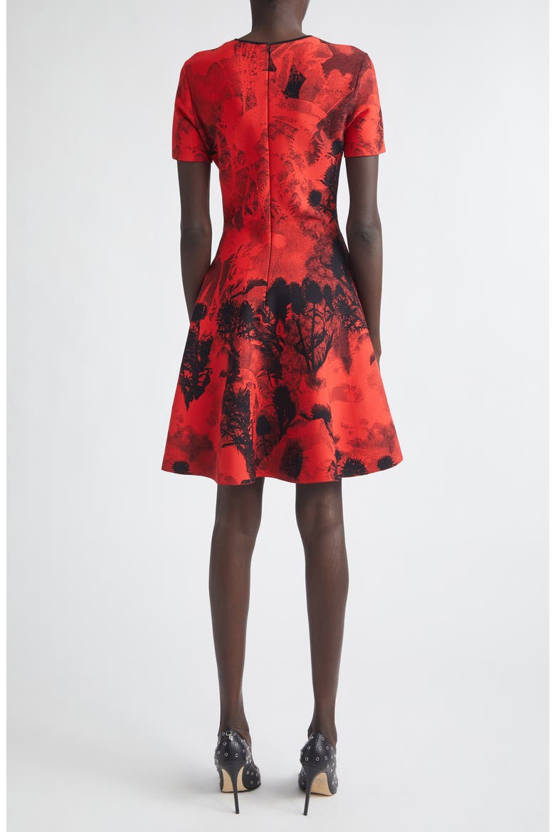 Floral Jacquard Mini Sweater Dress