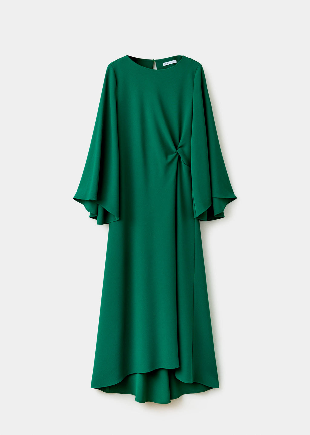 Flared-sleeve dress with knot detail
