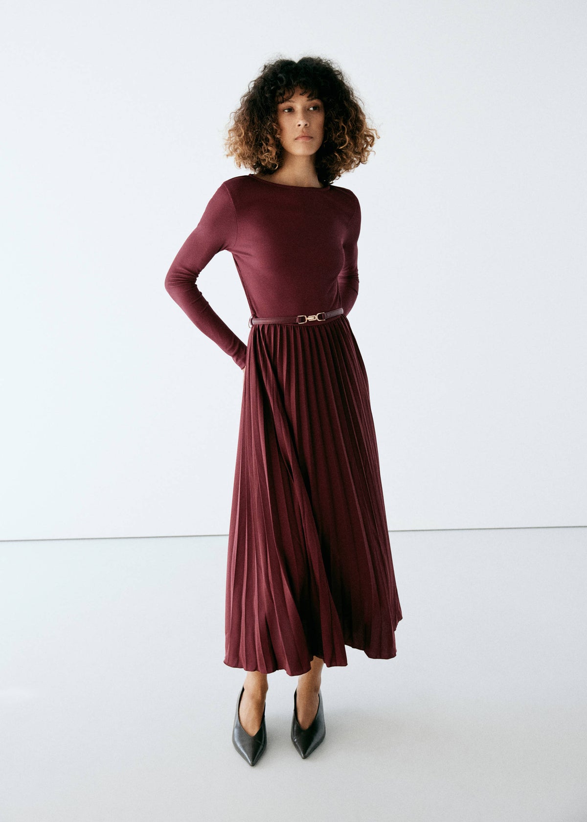 Combined pleated dress