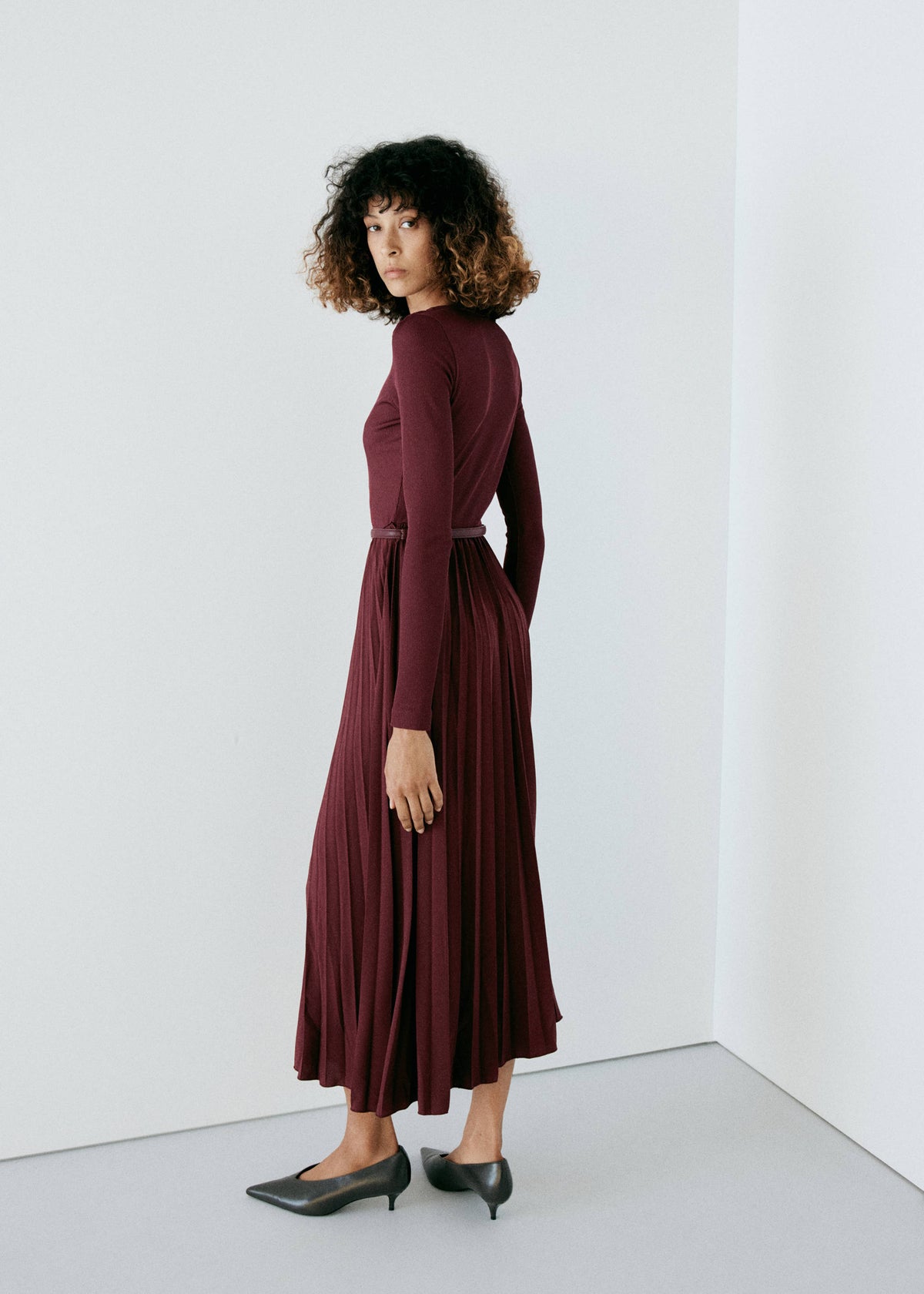 Combined pleated dress