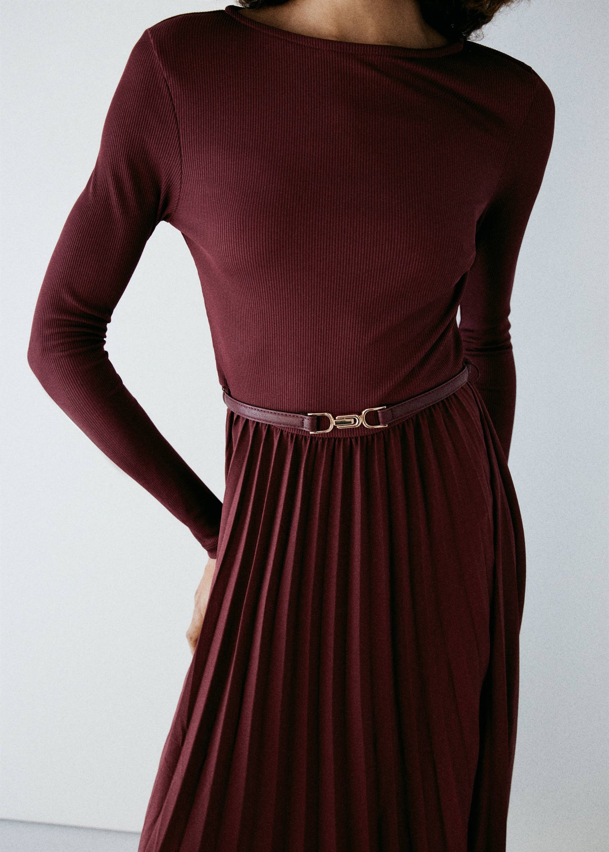 Combined pleated dress
