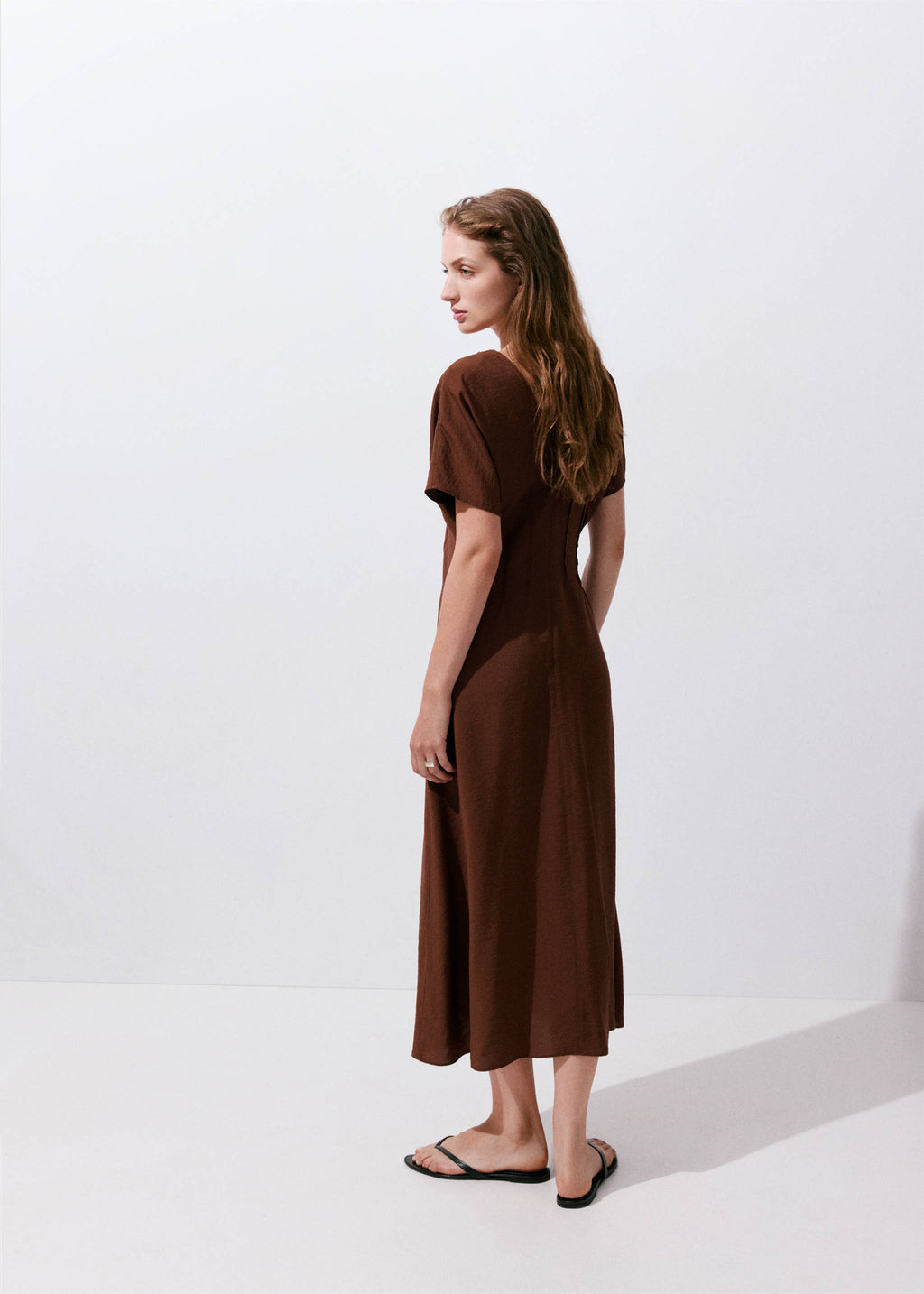 V-neck ruched dress