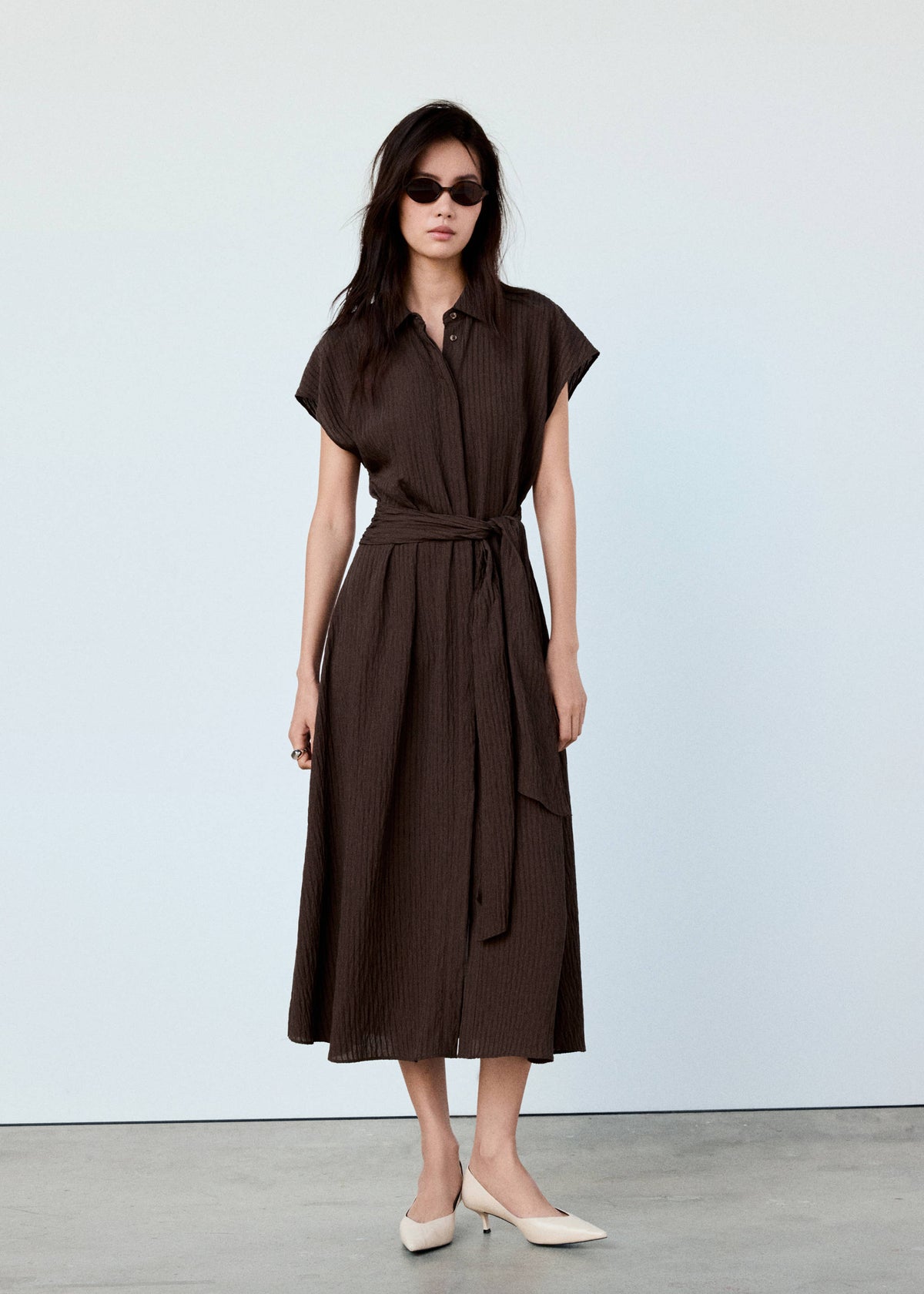 Belt shirt dress
