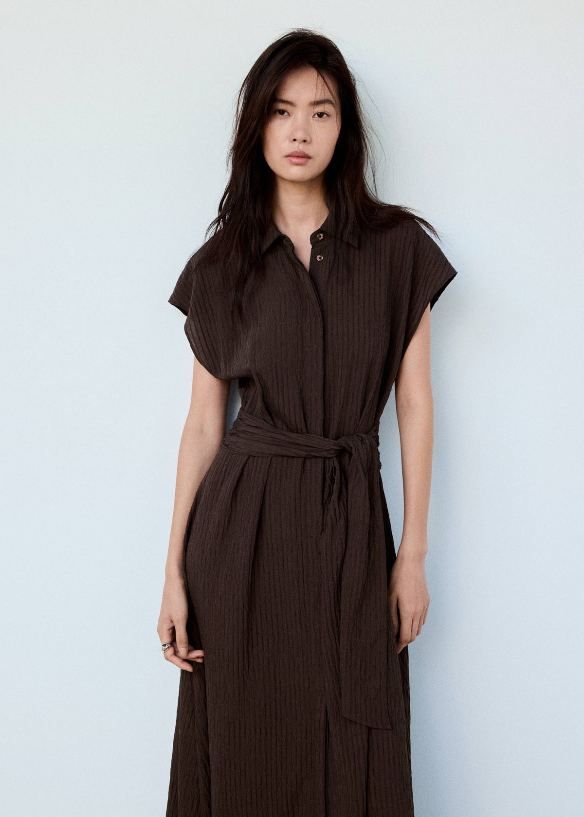 Belt shirt dress