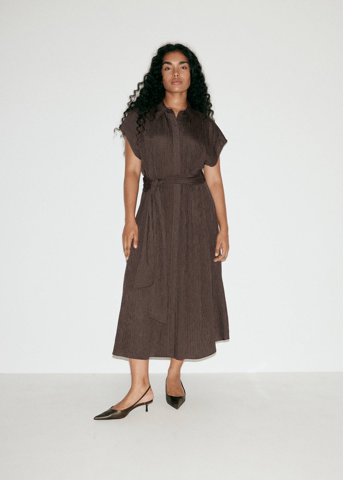 Belt shirt dress