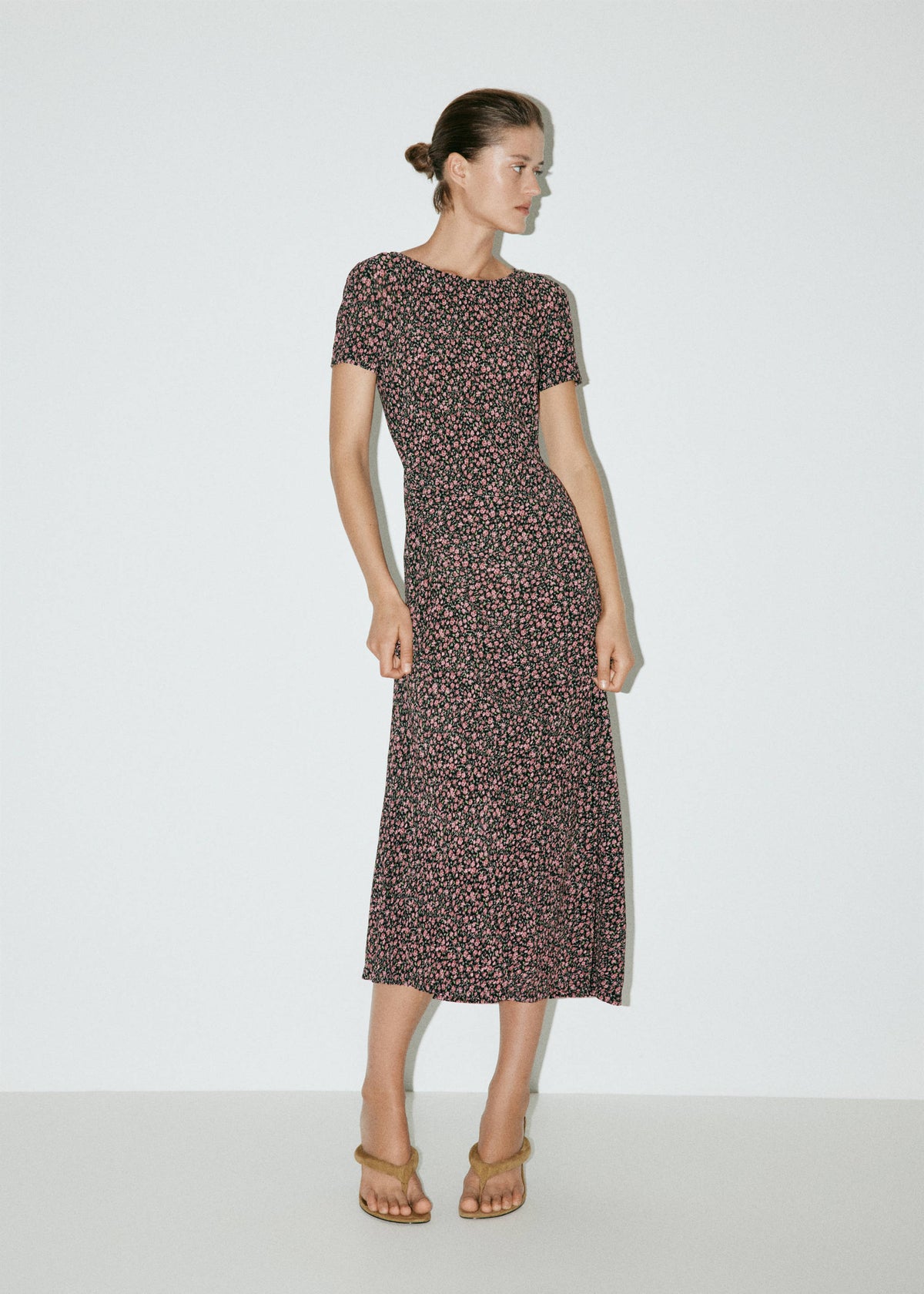 Printed dress with draped detail