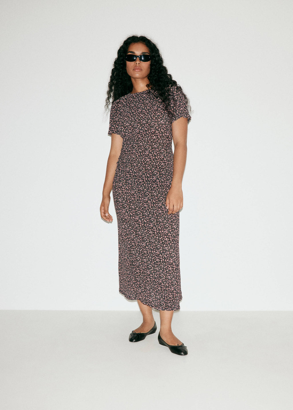Printed dress with draped detail