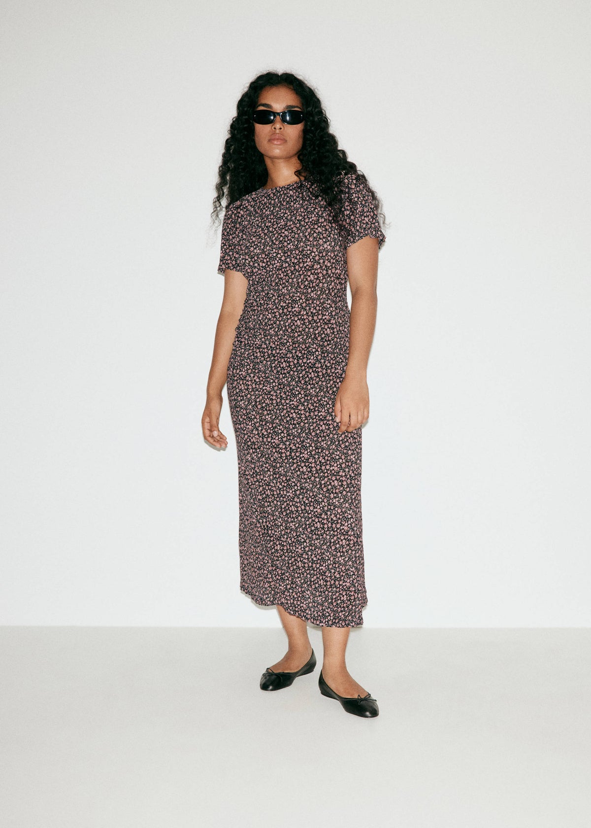 Printed dress with draped detail