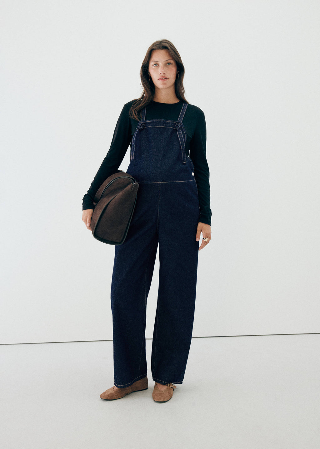 Maternity denim dungarees