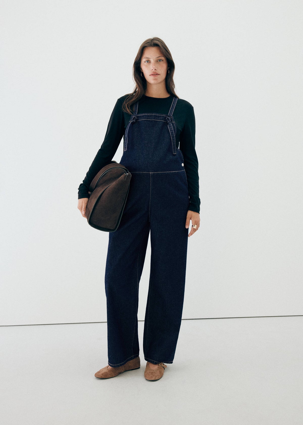 Maternity denim dungarees
