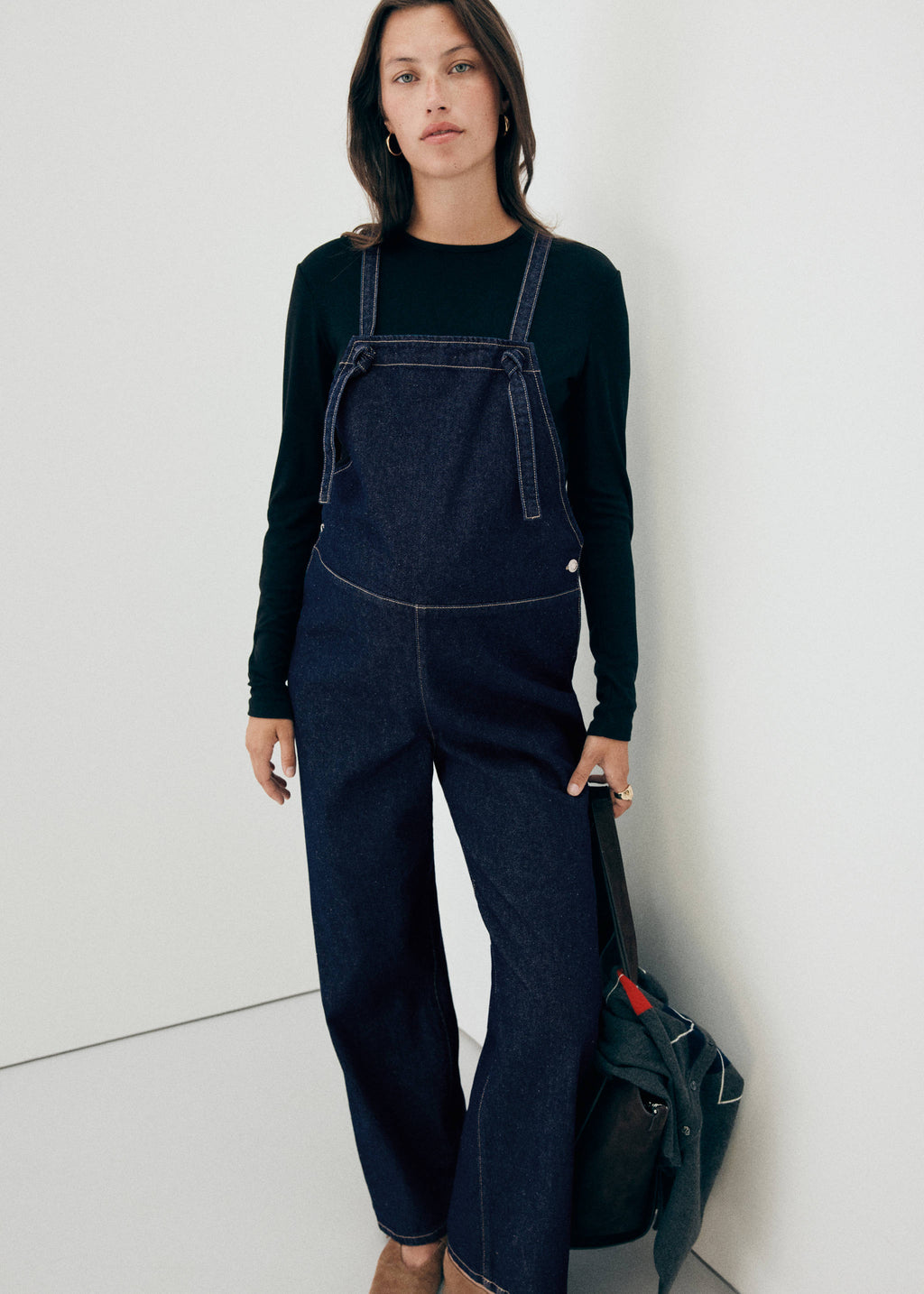 Maternity denim dungarees
