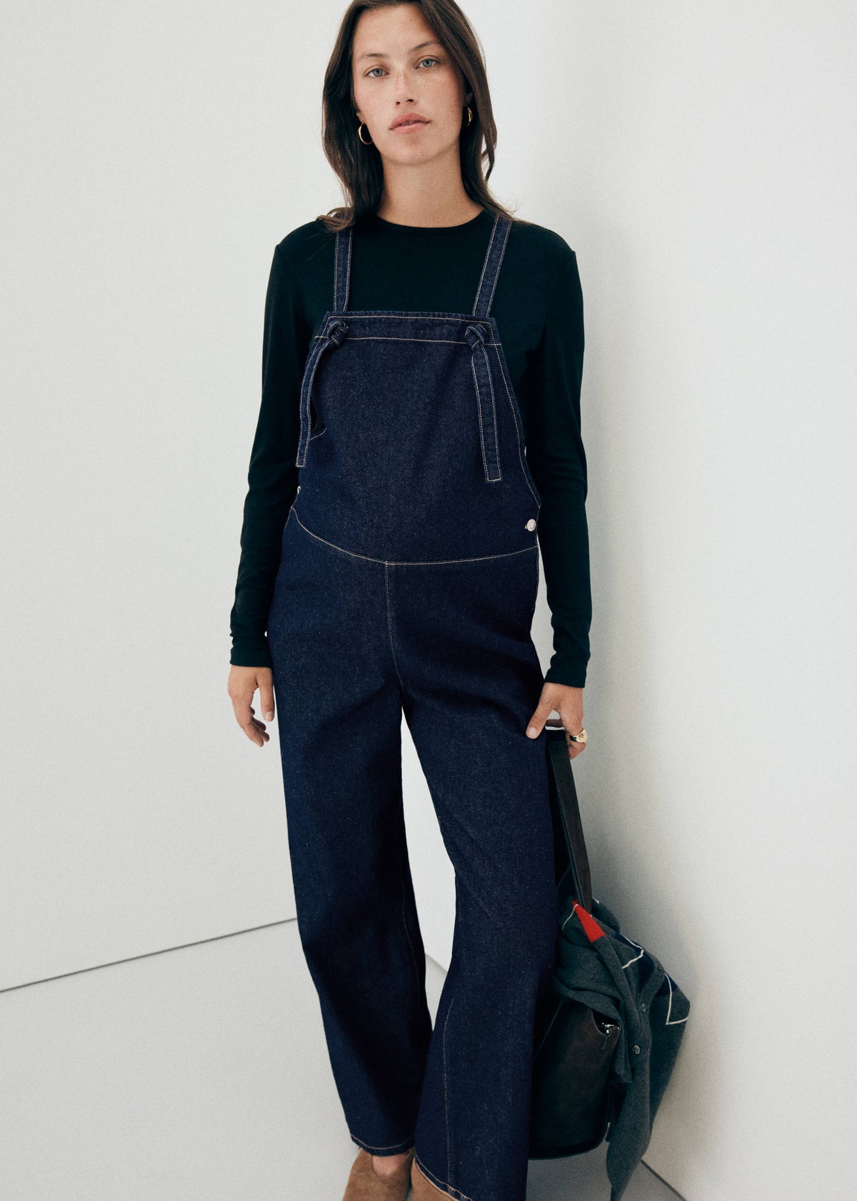 Maternity denim dungarees