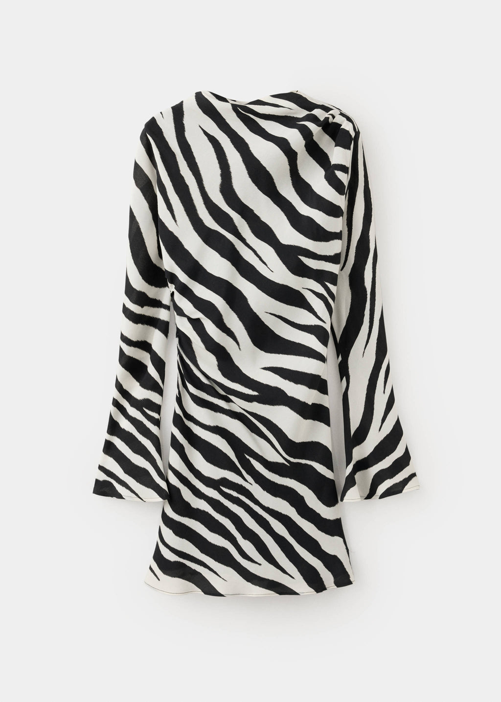Zebra-print dress with flared sleeves