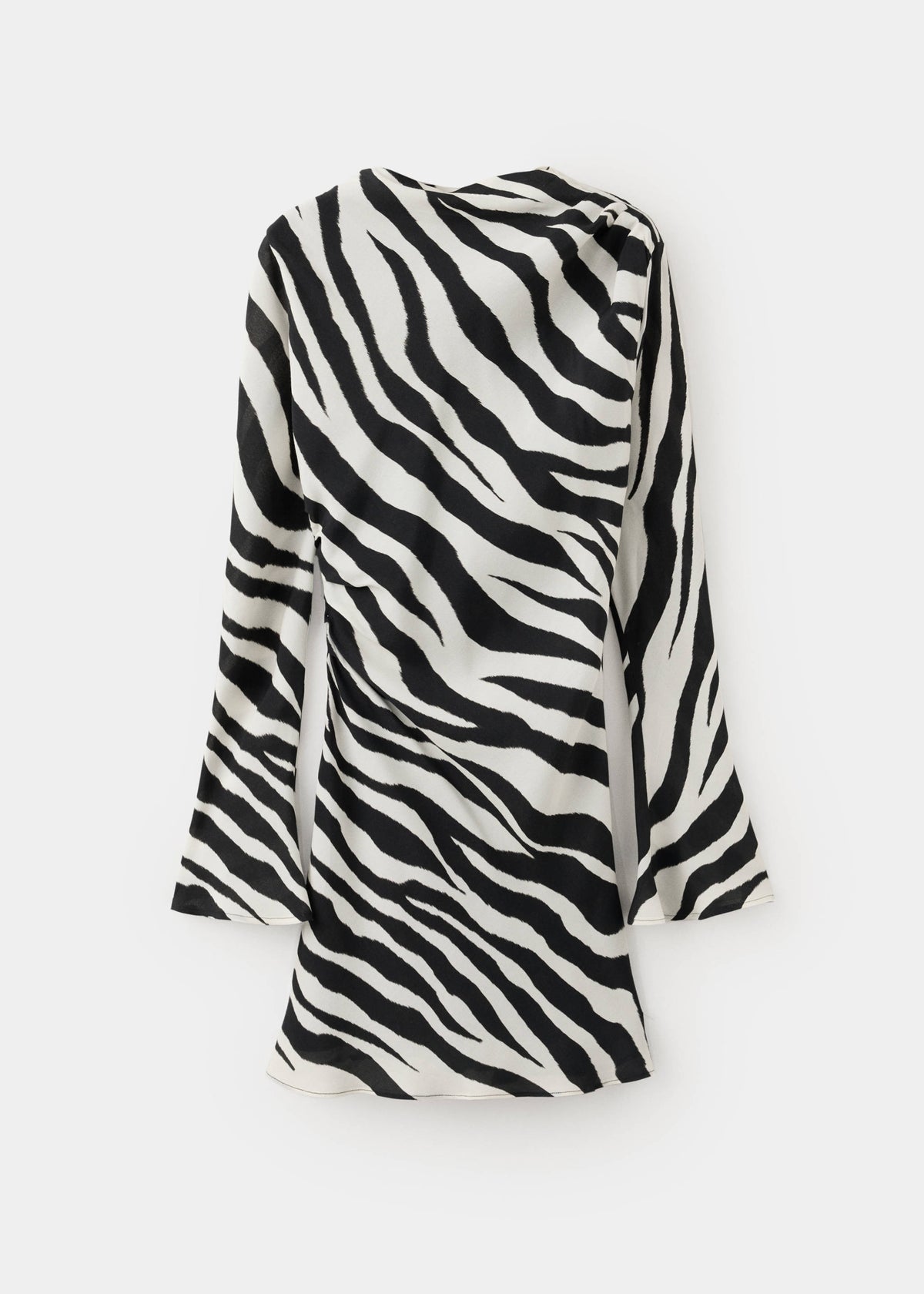 Zebra-print dress with flared sleeves