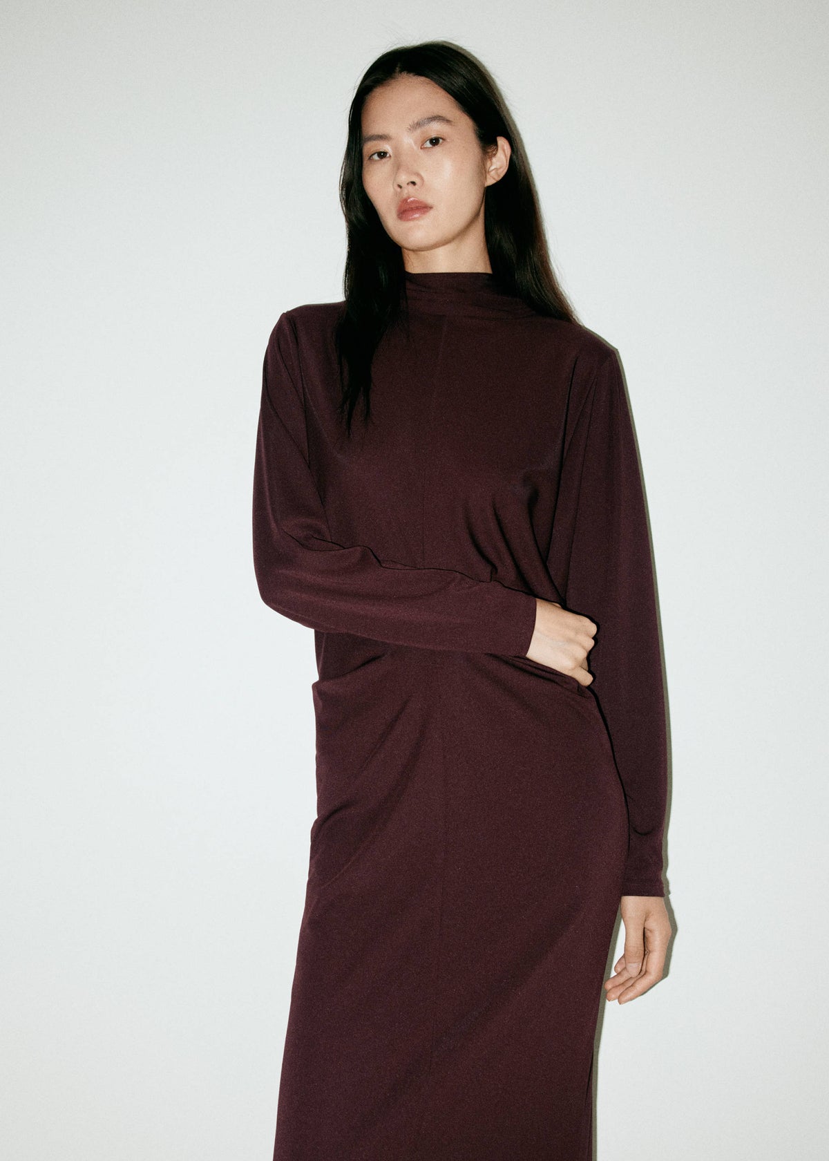 Side Ruched Knit Dress