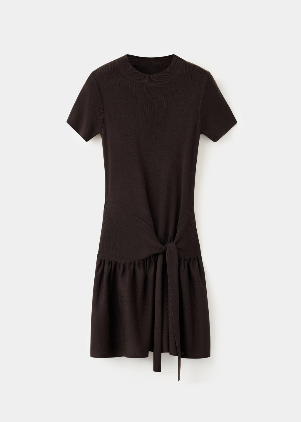 Ribbed lyocell dress with bow detail