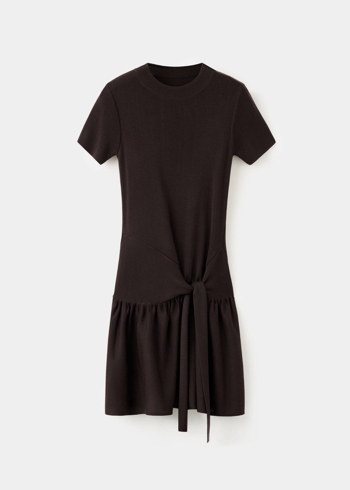 Ribbed lyocell dress with bow detail