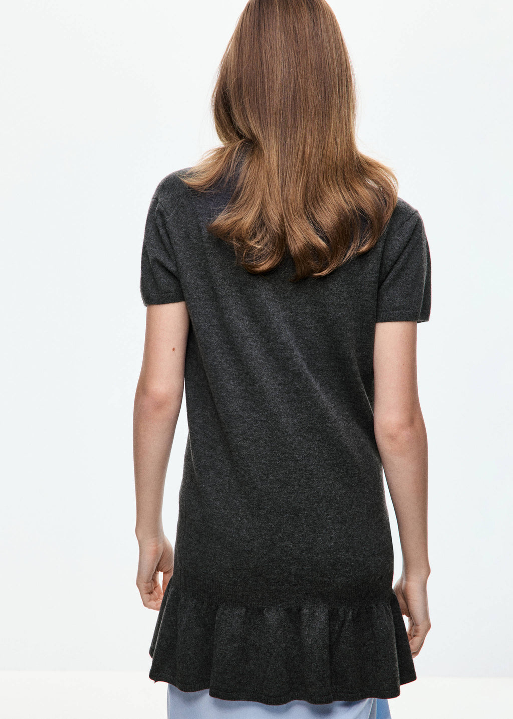 Knitted dress with polo neck