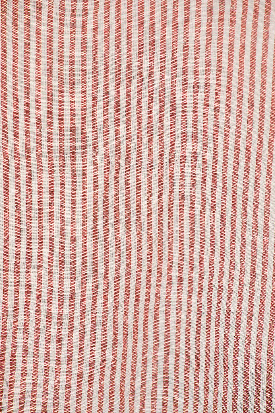 Air Linen Boyfriend Shirt in Oxblood & White - Image 5