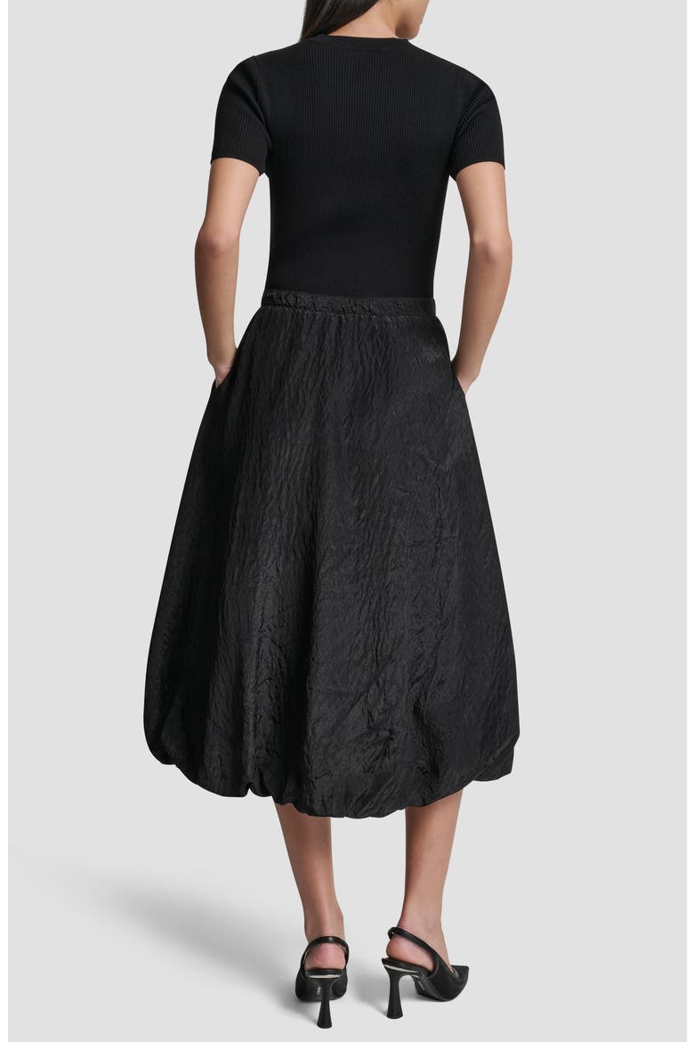 Mixed Media Cargo Pocket Midi Dress