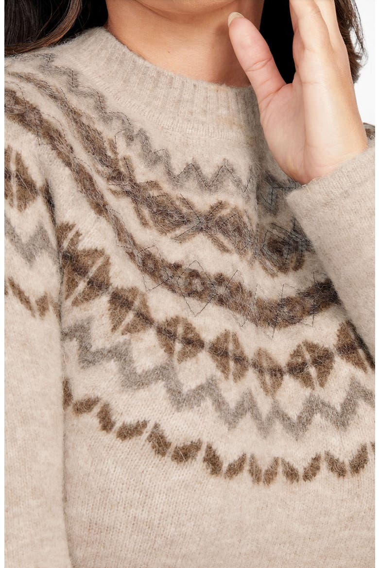 Akila Jacquard Detail Long Sleeve Sweater Dress
